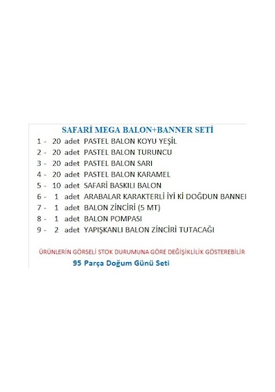 Safari Mega Balon+banner Seti
