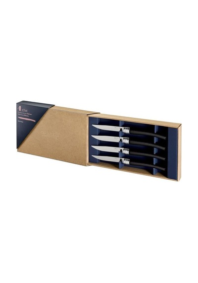 Opinel Chic 4'lü Et Bıçağı Seti - Abanoz Ağacı Ebony Siyah