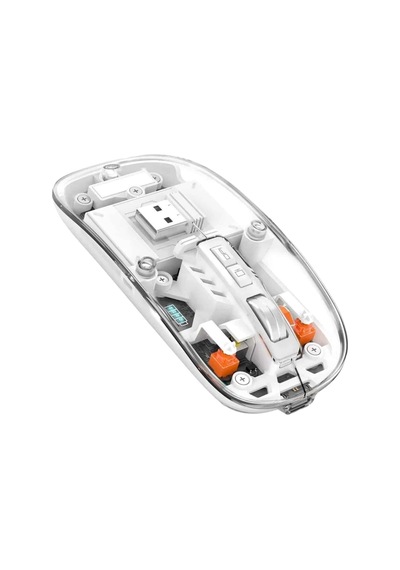 Sessiz Tıklama Çift Modlu Bluetooth Ve Alıcı Şeffaf Mouse Fare 26310698