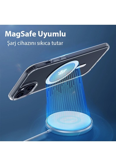 Dux Ducis Clin Mag Series İphone 15 Plus Magsafe Uyumlu Manyetik Silikon Kılıf- 5775 Şeffaf
