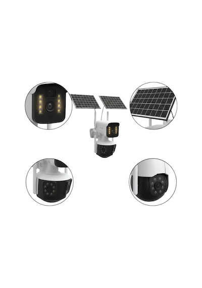 Güneş Enerjili Arsa Kamerası 4g Sım Kartlı Gece Görüşlü Solar Kamera Beyaz