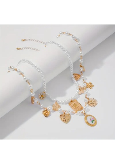 Girift Vintage Aeris 5 Adet Zincir Kolye Seti Gold