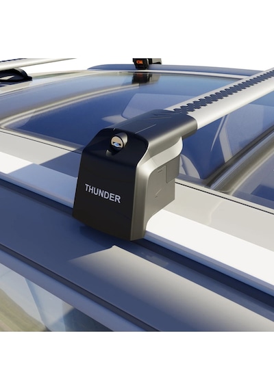 Jaecoo 7 - 2024 - Sonrası Trx2 Thunder Carrier Kilitli Ara Atkı Taşıyıcı Tavan Barı Gri