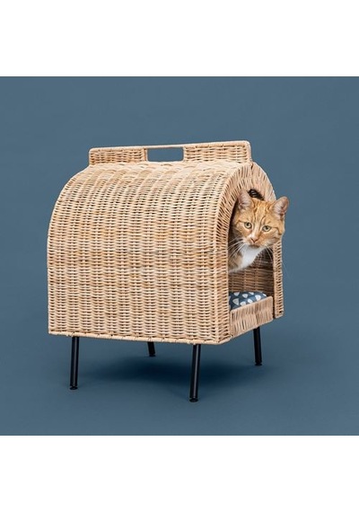 Ikea Utsadd Kedi Evi, Rattan, 36x42x53 Cm Çok Renkli