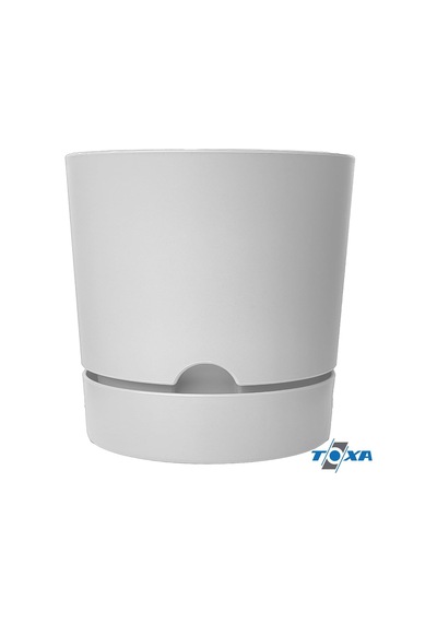 Begonya Saksı Tabaklı Drenajlı Mat Plastik Çiçek Saksısı 1 Adet, 5 Litre, 21cm, Beyaz