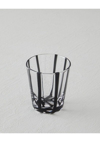 English Home Stripe Cam El Yapımı Bardak 240 Ml Siyah
