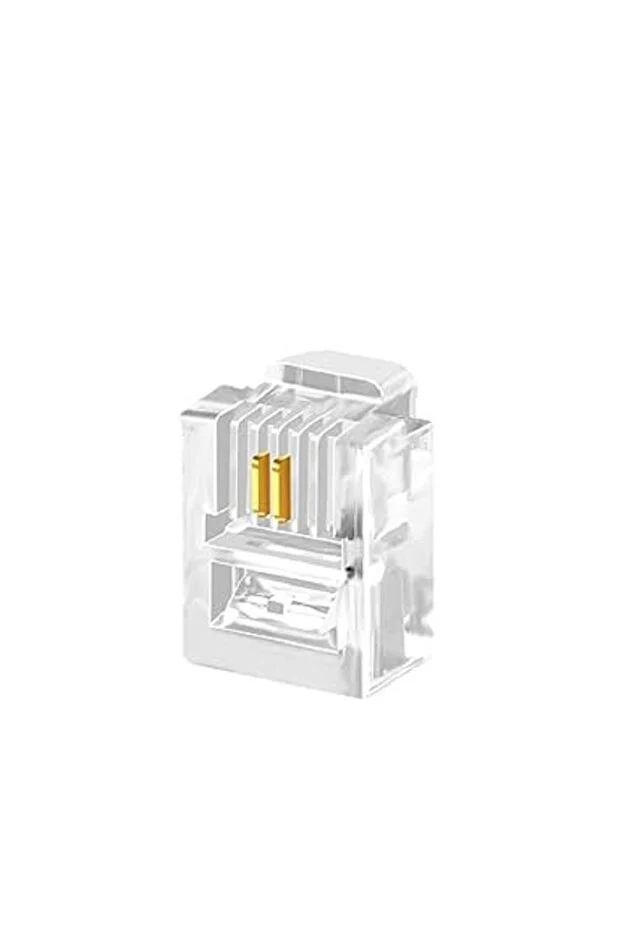 30 Adet Rj11 2pin Jak 6p2c 2 Pinli Plug Altın Kaplama 2 Çekirdek Telefon Kablosu Için Konnektör