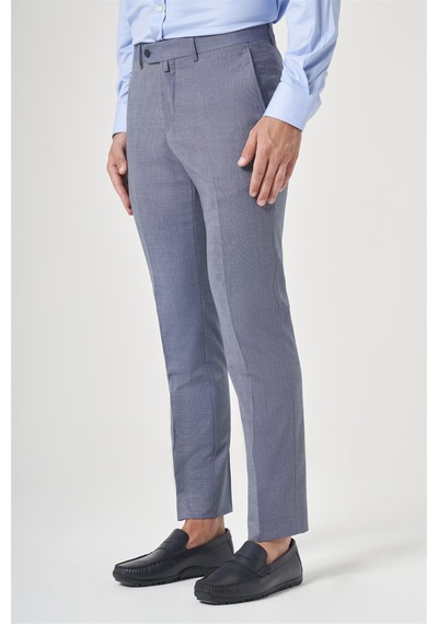 İmza Lacivert Yan Cep Filafil Desen Slim Fit Esnek Pantolon 1003260152 Prussian Lacivert