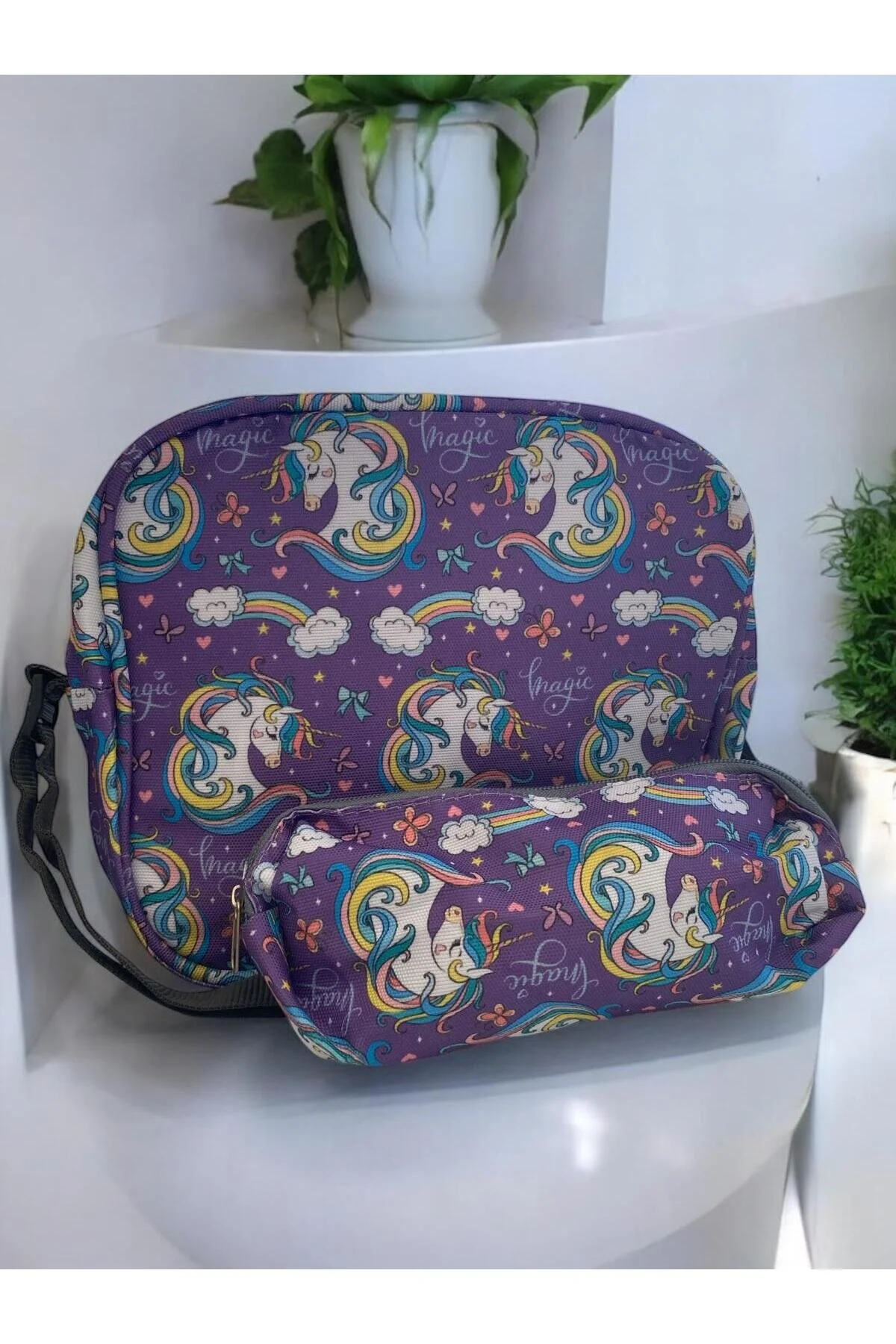 Okul Çantası/çok Gözlü Sırt Çantası/beslenmeli Kalemlikli Okul Çantası Mor