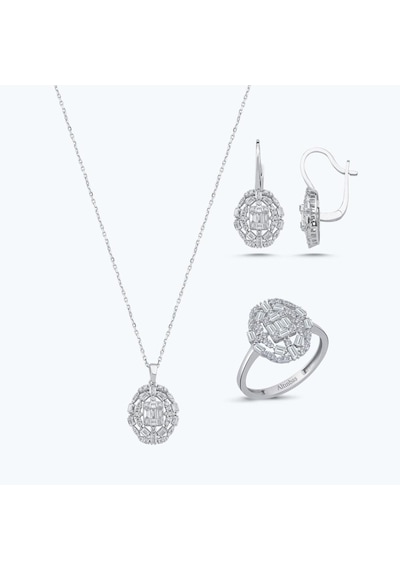 Altınbaş Altın Üçlü Baget Taşlı Set Utkss0095-24875-set