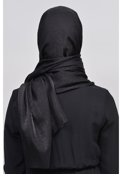 Altobeh Kadın Düz Renk Pırıltı Simli Tesettür Shawl Parlak Abiye Şal - Siyah