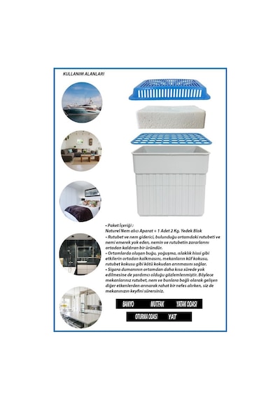 2 Kg. Dikdörtgen Nem Alıcı Aparat Naturel 2 Kg. Blok