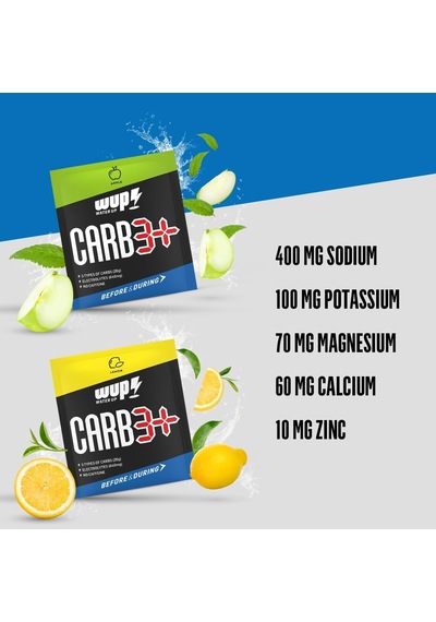 Carb3+, 3 Tip Karbonhidrat, Sodyum, Potasyum, Magnezyum, Limon Aromalı, 24 Saşe Toz Efervesan