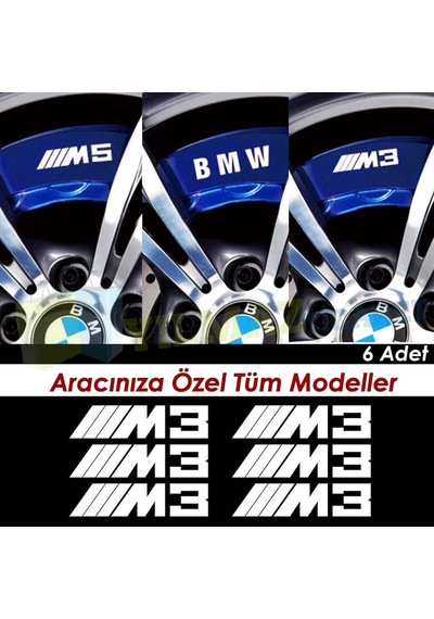 Bmw M3 M5 M6 E46 E60 Jant Kaliper Oto Sticker Etiket Tüm Modeller 8 Cm