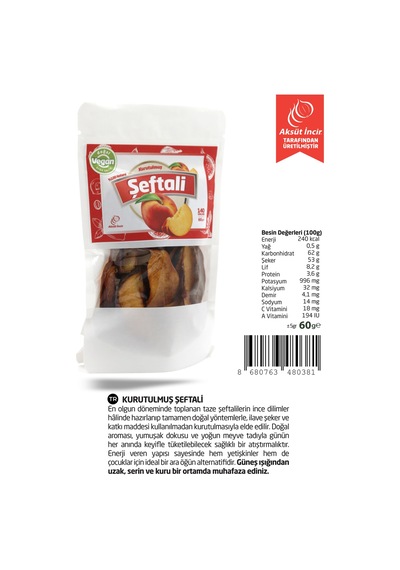 Kurutulmuş Şeftali 60 G