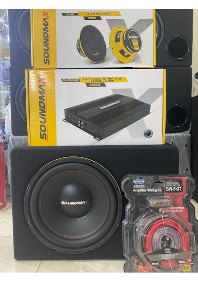 Soundmax Paket Set 30cm Bass Soundmax 4000wat Anfi 16cm Midrange