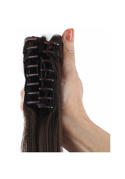 Tokalı Düz At Kuyruğu / Açık Kahve - Elm-01-462709 Karışık - Çok Renkli