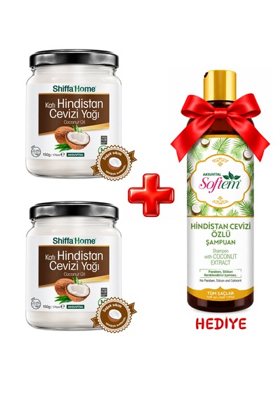 2 Adet Hindistan Cevizi Yağı 170ml Hindistan Cevizi Özlü Şampuan 400ml Hediye 700 ML