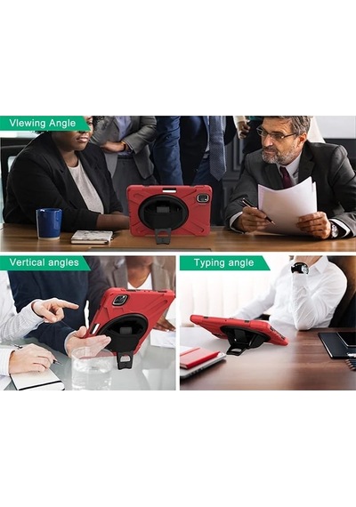 iPad Uyumlu Pro11 2021-2020-2018 Kılıf Shockproof 3 Katmanlı Standlı Zırh Kılıf Kalem Yerli- 5775 Tablet Kılıfı