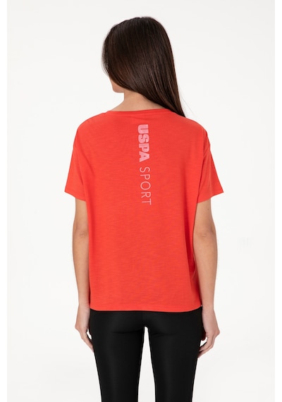 U.S. Polo Assn. Kadın Kırmızı Bisiklet Yaka Tişört 50300703-VR213