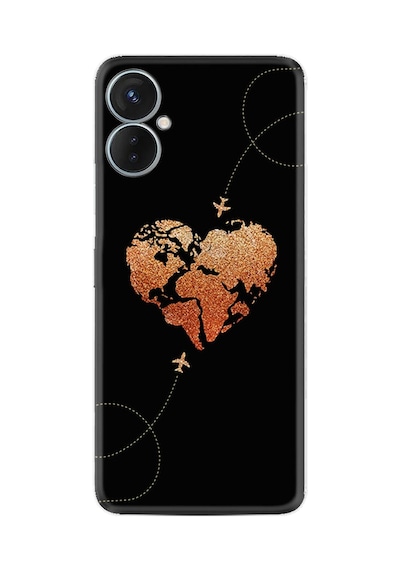 Tecno Spark 9 Pro Kılıf Silikon Desen Özel Seri Plane Heart 1721