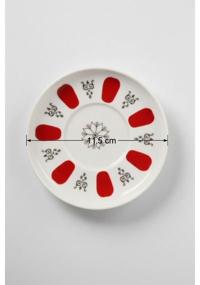 6 Kişilik Nodric Kenarlı Toledo Cornet Yaldızlı Çay Tabağı 11,5cm Beyaz