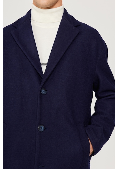 Ac&Co / Altınyıldız Classics Erkek Lacı Oversize Bol Kesim Mono Yaka Yünlü Kaşe Palto Lacivert Ac&Co / Altınyıldız Classics Erkek Lacı Oversize Bol Kesim Mono Yaka Yünlü Kaşe Palto Lacivert