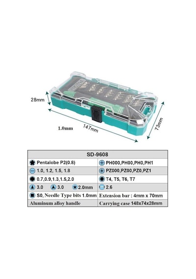 Proskit Sd-9608 30 Parça Hassas Tornavida Seti