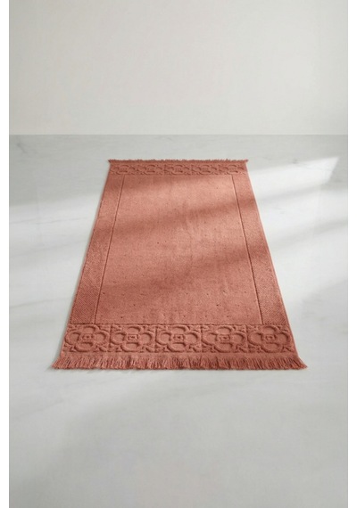 Fesun Kiremit Ayak Havlusu - 70x130cm, 790gr, %100 Pamuk, Spa Ve Otel Banyo Paspası, Günlük Kullanıma Uygun Kırmızı