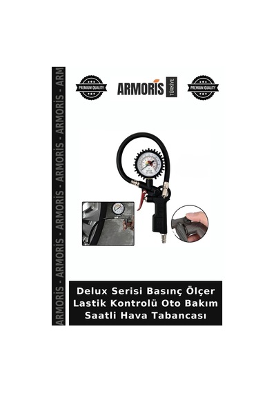 Delux Serisi Basınç Ölçer Lastik Kontrolü Oto Bakım Saatli Hava Tabancası