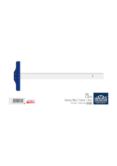 Hatas 01030 T Cetvel Mika Tekniker Plastik 75 CM