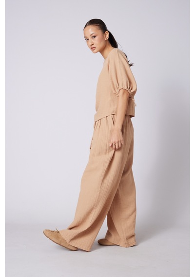 Bağcıklı Straıght Fıt Pantolon Camel