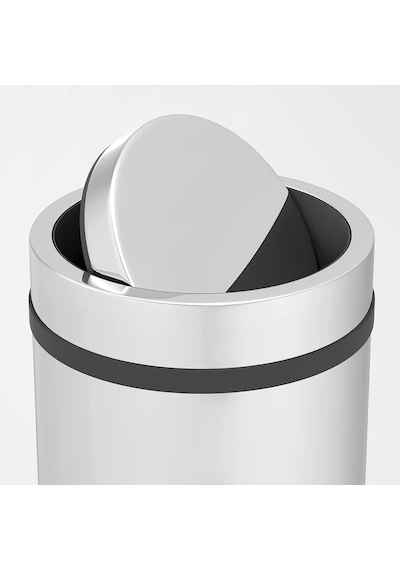 Premium Serisi Pratik Döner Kapaklı 32 Litre Mutfak/banyo Çöp Kovası Paslanmaz Krom, 32l Belirtilmemiş