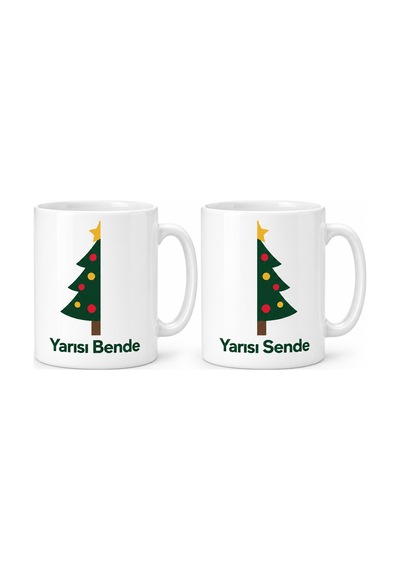 Storeşahin Yarısı Bende Yarısı Sende 2'li Porselen Kupa Seti - Model 402 Shn0720 Çok Renkli