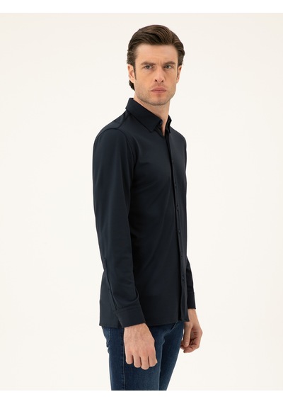 Cacharel Lacivert Slim Fit Gömlek