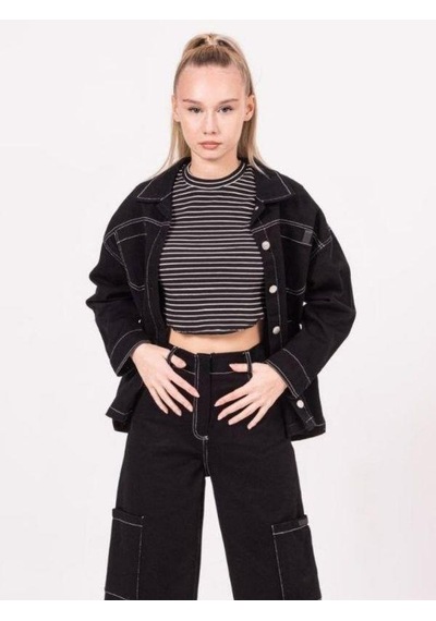 Zekids Kız Çocuk Gabardin Ceket-13921 Siyah