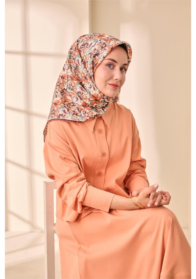 Silk Home Twill İpek Eşarp 11477-06 Ekru, Taba, Mor, Turkuaz, Vizon