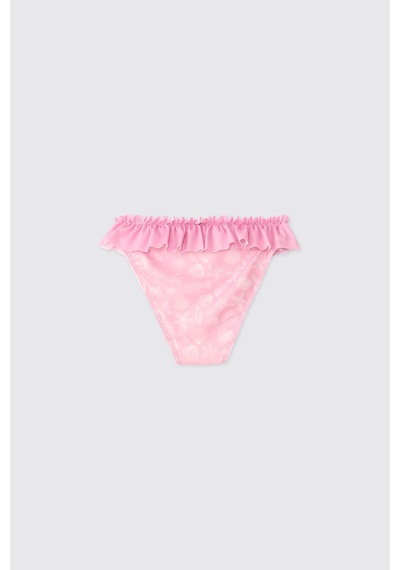 Littemare Fiyonklu Kız Bebek Upf 40+ Uv Korumalı Pembe Bikini Takımı 2612gb42010