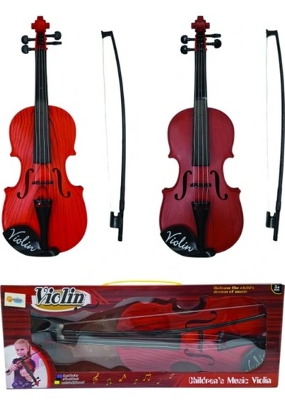 Keman Violin Yaylı Çocuk Müzik Aleti Gerçekçi Tasarım Eğitici Oyuncak