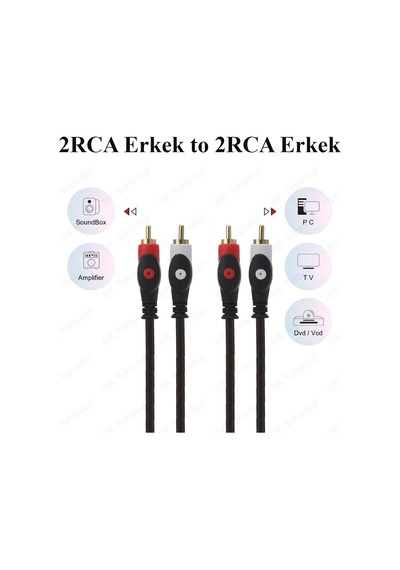 BK Teknoloji 2RCA Erkek-Erkek Ses Kablosu 1.5 M