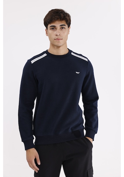 Rowinger Selanik Kumaş Yapılı Esnek Manşetli Konforlu Rahat Kesim Sweatshirt Navyblue