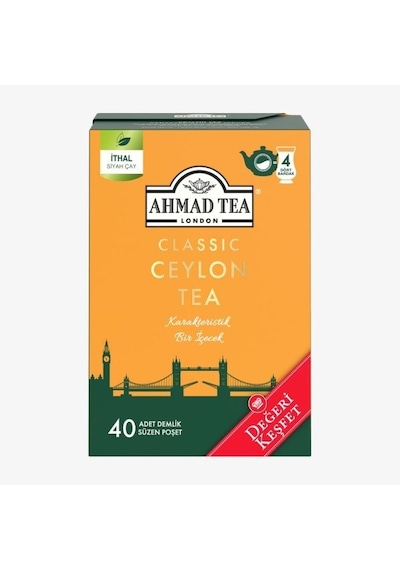 Ahmad Tea 40'lı Klasik Ceylon Tea Demlik Poşet Çay 80 G