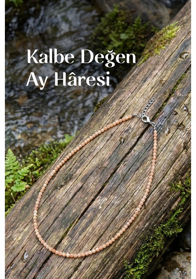 Güneş Taşı Faset Kesim Kolye 3 Mm Paslanmaz Çelik Pembe-pudra-krem