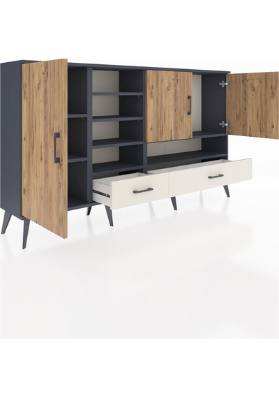Arges Konsol 8 Raflı 2 Çekmeceli 3 Kapaklı 176x30x99 Antrasit-çam/aytaşı Atlas Çam/aytası - Antrasıt Arges Konsol 8 Raflı 2 Çekmeceli 3 Kapaklı 176x30x99 Antrasit-çam/aytaşı Atlas Çam/aytası - Antrasıt