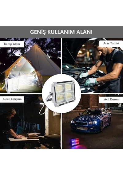 Seyyar Solar Led Projektör Gri Renk Cata 200w Güneş Enerjili Portatif Led Işık Taşınabilir Sokak Aydınlatması Ip66 Açık Lacivert