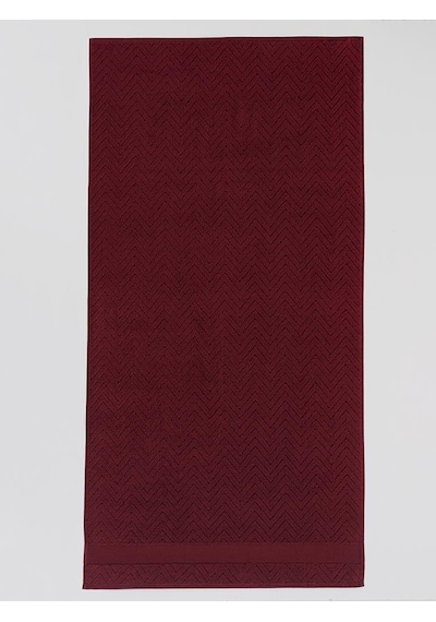 Pamuk Tekli Havlu Jakarlı Karna Premıum Zander - 50 X 90 Bordo