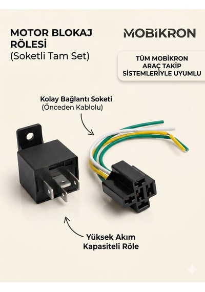 Mk-900 Motor Blokaj Kiti Gps Araç Takip Cihazı Yakıt Kesici Röle - 12v