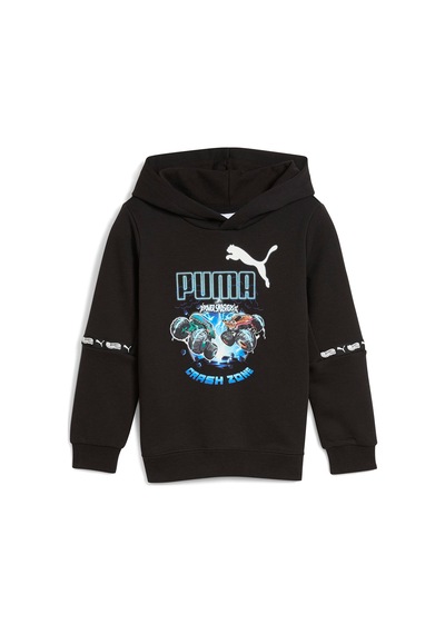 Puma Hot Wheels Çocuk Siyah Kapüşonlu Sweatshirt SiYAH