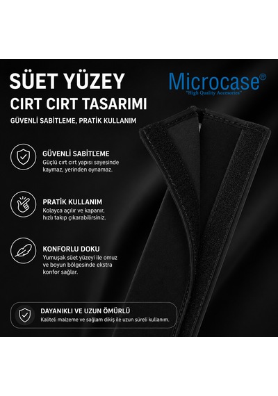 Microcase Emniyet Kemer Kılıfı Yumuşak Elyaf Dolgu Malzeme Cırtlı Tasarım Siyah 2 Adet Al5671
