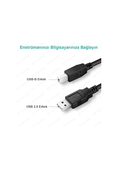 Type-c To Usb-b Yazıcı-midi Kablosu 1.5 Metre
